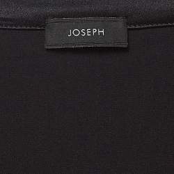 Joseph Black Satin Silk Layered Button Front Top S
