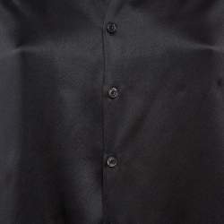 Joseph Black Satin Silk Layered Button Front Top S