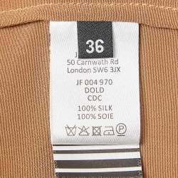 مملوكة مسبقًا Joseph Brown Crepe Silk Belted Brown Shirt Dress S