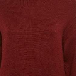 Pre Owned Joseph Red Cashmere Knit High Neck Tunic Sweater L