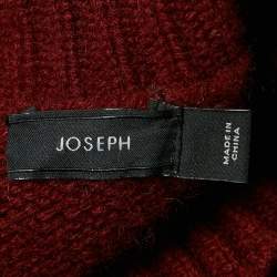 Pre Owned Joseph Red Cashmere Knit High Neck Tunic Sweater L