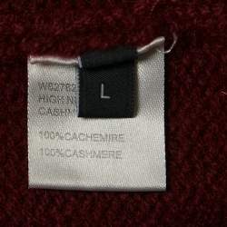 Pre Owned Joseph Red Cashmere Knit High Neck Tunic Sweater L
