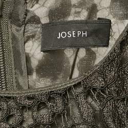 Pre Owned Joseph Dark Green Floral Lace Short Dress S