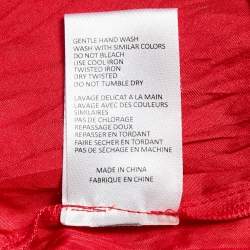 Joseph Red Crinkle Silk Loose Fit Blouse M