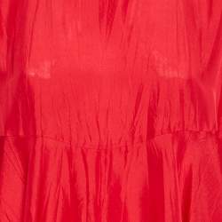 Joseph Red Crinkle Silk Loose Fit Blouse M