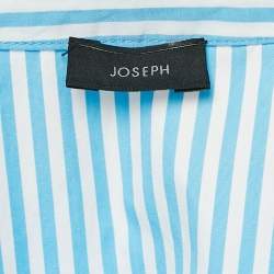 Joseph Blue Candy Stripe Cotton Arran Wrap Blouse M