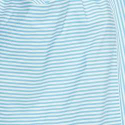 Joseph Blue Candy Stripe Cotton Arran Wrap Blouse M