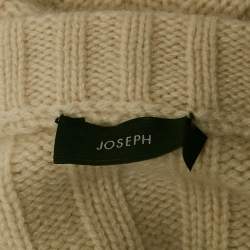 Pre Owned Joseph Ivory White Cashmere Knit V-Neck Sweater L