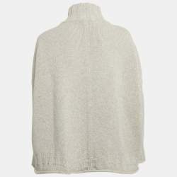 Pre Owned Joseph Grey Melange Wool Knit Turtle Neck Jumper M