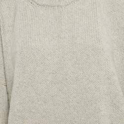 Pre Owned Joseph Grey Melange Wool Knit Turtle Neck Jumper M