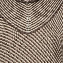 Joseph Brown/Cream Wool Blend High Neck Sweater S 