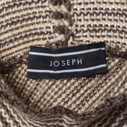 Joseph Brown/Cream Wool Blend High Neck Sweater S 