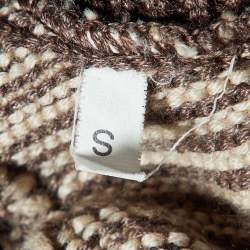 Joseph Brown/Cream Wool Blend High Neck Sweater S 