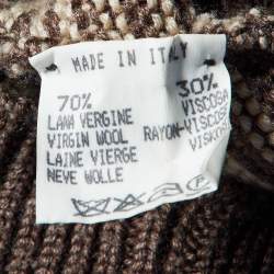 Joseph Brown/Cream Wool Blend High Neck Sweater S 