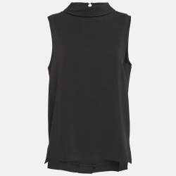 Joseph Black Viscose Cady Sleeveless Baxter Top M