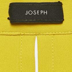 Pre Owned Joseph Yellow Matt Silk Long Sleeve Blouse M