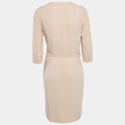 Joseph Beige Crepe V-Neck Short Dress M