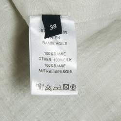 Joseph Grey Ramie Pleated Blouse M