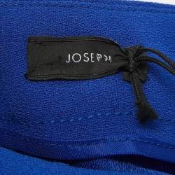 Pre Owned Joseph Blue Crepe & Lace Trim Detail Pleated Short Skirt M