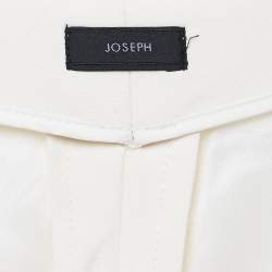 Pre Owned Joseph Off-White Crepe Wide Leg Trousers L