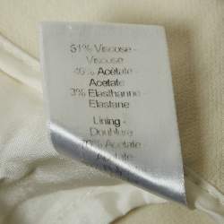 Pre Owned Joseph Off-White Crepe Wide Leg Trousers L