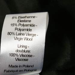 Pre Owned Joseph Black Fur Trim Felt Button Front Jacket L