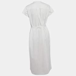 مملوكة مسبقًا Joseph White Poplin Button Front Midi Dress M