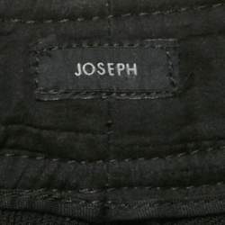 Joseph Black Wool Blend Gabardine Wide Leg Trousers L