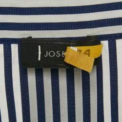 Joseph Blue Stripe Cotton Button Front Tie-Up Detail Carla Candy Tunic M