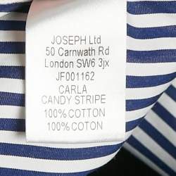 Joseph Blue Stripe Cotton Button Front Tie-Up Detail Carla Candy Tunic M