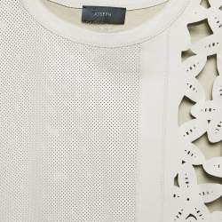 Pre Owned توب جوزيف أبيض جلد بتفاصيل مقصوصة مقاس صغير (سمول)