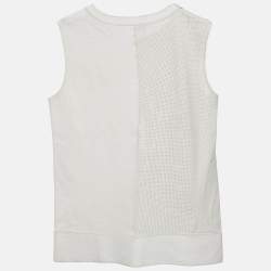 Pre Owned توب جوزيف أبيض جلد بتفاصيل مقصوصة مقاس صغير (سمول)