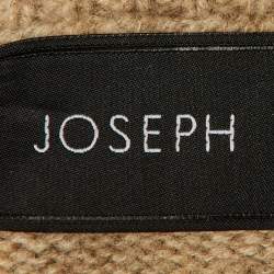 Pre Owned Joseph Beige Wool Knit Turtle Neck Cotton Knit Overcoat M