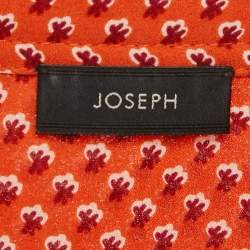 Pre Owned Joseph Orange Floral Print Silk Shirt Dress M