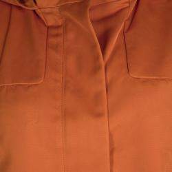 Pre Owned جاكيت جوزيف زيرو تيكنو تافيتا برتقالي بحواف متباينة وهودي L