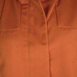 Joseph Orange Techno Taffeta Contrast Trim Hooded Zero Jacket M