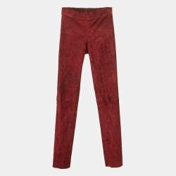 Joseph Burgundy Stretch Suede Legging S