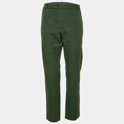 Joseph Dark Green Gabardine Zoom Straight Leg Trousers L