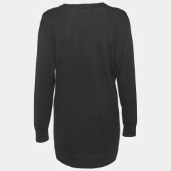 Joseph Black Wool V-Neck Long Sleeve Tunic Sweater M
