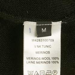 Joseph Black Wool V-Neck Long Sleeve Tunic Sweater M