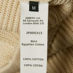 Joseph Cream Rib Knit Flared Midi Skirt M