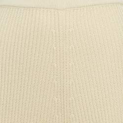 Joseph Cream Rib Knit Flared Midi Skirt M
