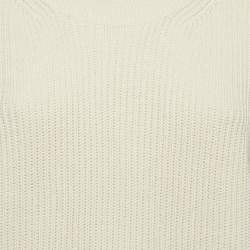 Joseph Cream Rib Knit Crew Neck Sweater Vest M