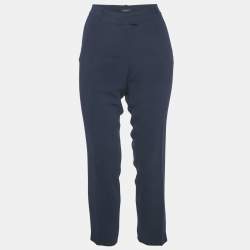 Joseph Navy Blue Stretch Crepe Ben Trousers M