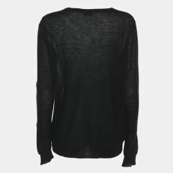 Joseph Black Cashmere Knit Button Front Sweater S