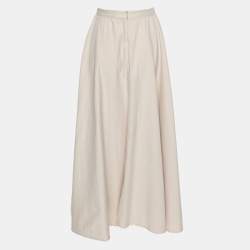 Joseph Beige Linen Blend Midi Skirt S