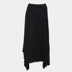 Joseph Black Plisse Pleated Skirt M