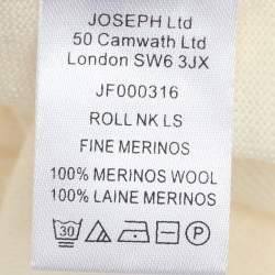 Joseph Cream Wool Knit High Neck Sweater S