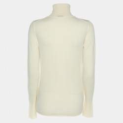 Joseph Cream Wool Knit High Neck Sweater S