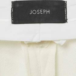 Pre Owned Joseph Off-White Crepe Linen Trousers M